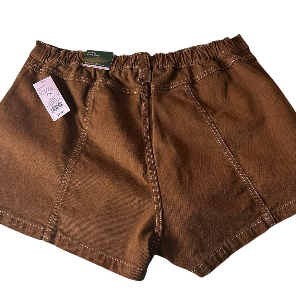 Mid-Rise Utility Shorts Brown - Picture 14 of 16